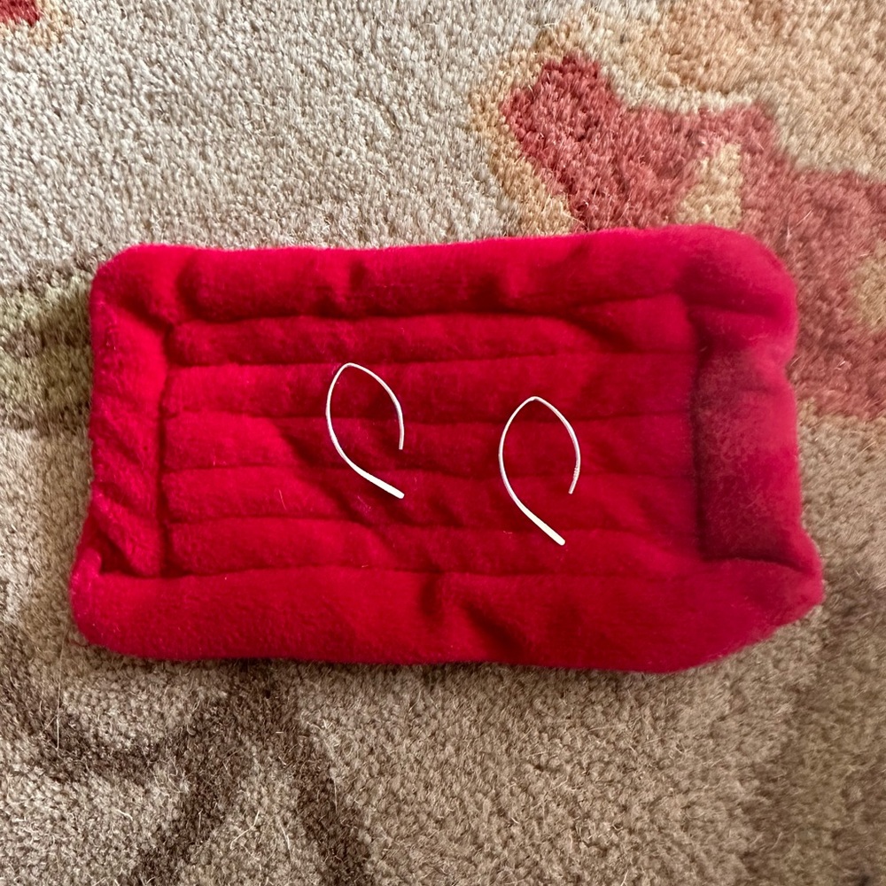 Pull through threader sterling silver earrings.